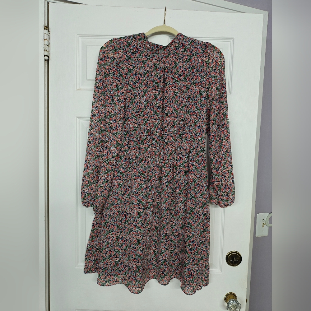 Boden Floral Long-Sleeve Dress - Pink, Green